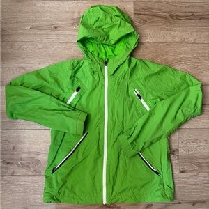 Lululemon Vibrant Green Hooded Windbreaker Rain Coat